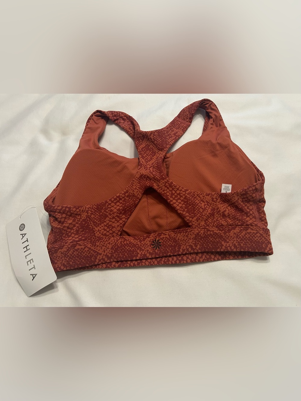 Athleta D-DD Ultimate  Snake-Print Sports Bra Russet Brown Size Small NWT - Picture 4 of 6